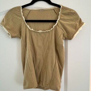 UNIF Women's Cream and Tan Top